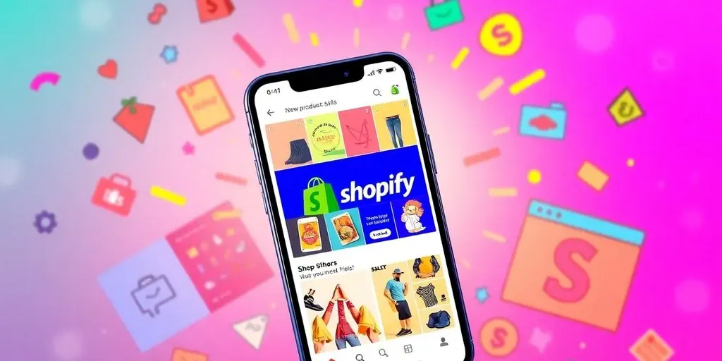 Smartphone displaying Shopify preorder app interface with products.