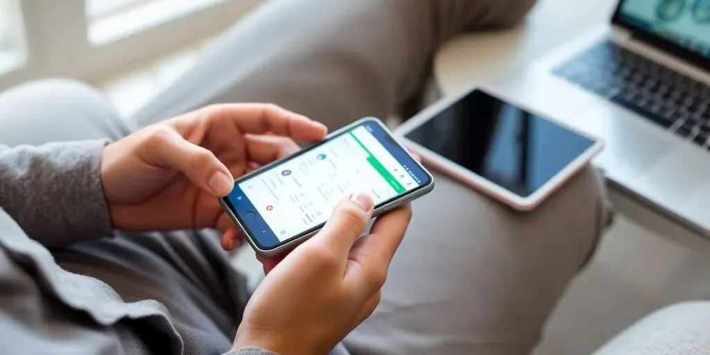 Person using a smartphone app for QuickBooks GoPayment.