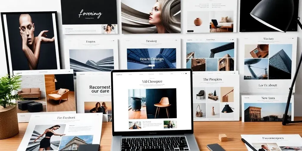 Elegant Squarespace templates displayed on a modern laptop.