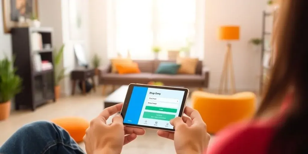 Person using mobile device for online shopping.