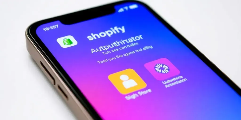 Smartphone showing Shopify Authenticator App interface.