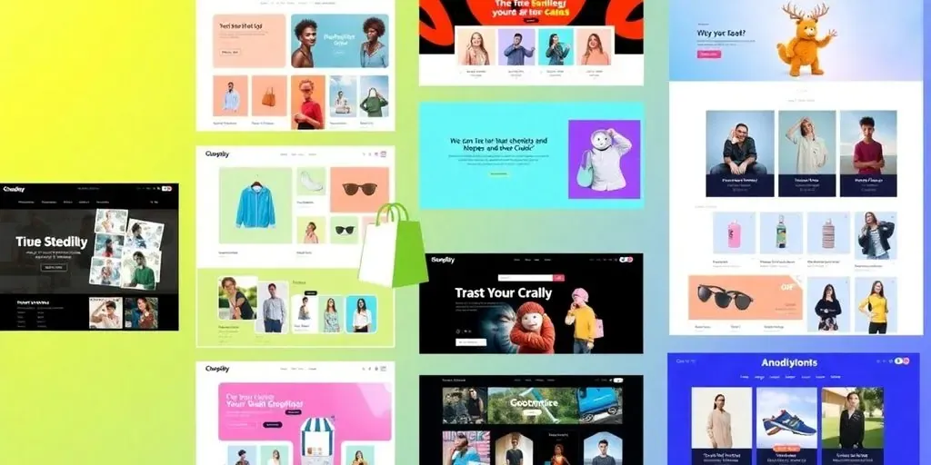 Colorful designs and layouts of Shopify stores.