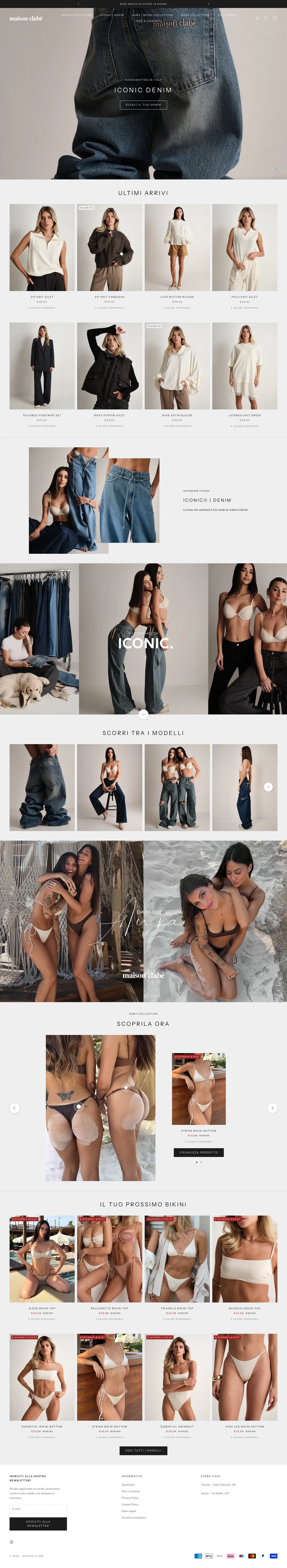 Full home page of the Maison Clabé Shopify store