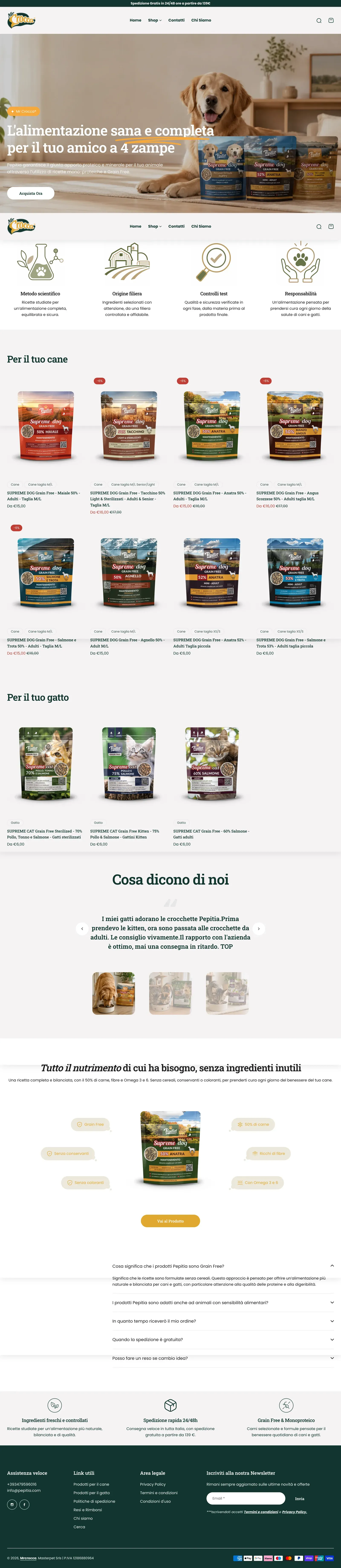Full home page of the Mr Crocca Shopify store