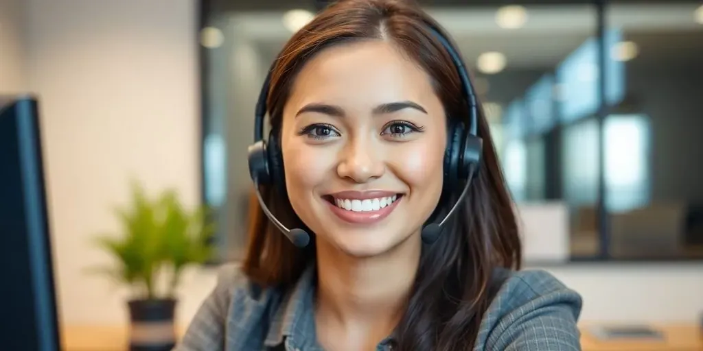 Customer support representative assisting via live chat.
