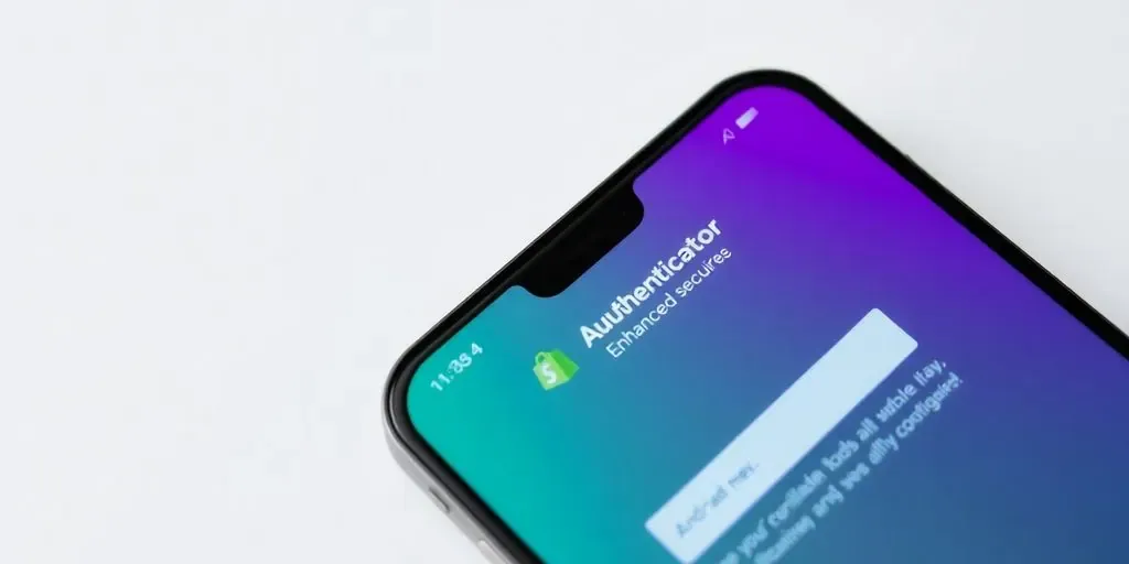 Smartphone showing Shopify Authenticator app interface.