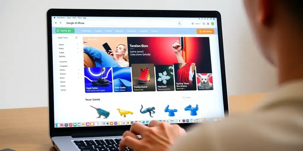 Person logging into Shopify admin on a laptop.