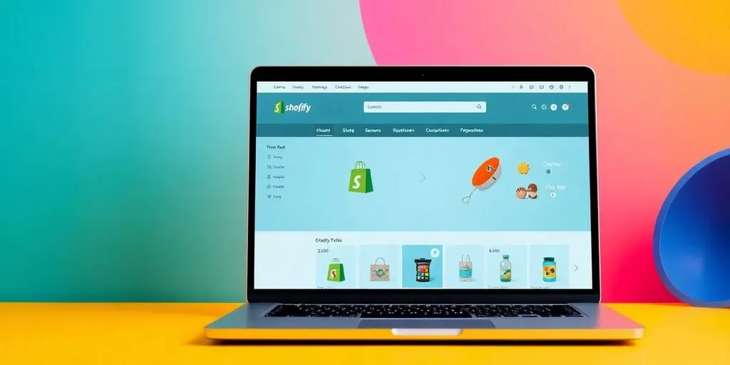 Shopify theme detector on a laptop screen.