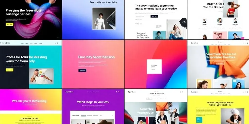 Collage of vibrant Squarespace website templates in modern designs.