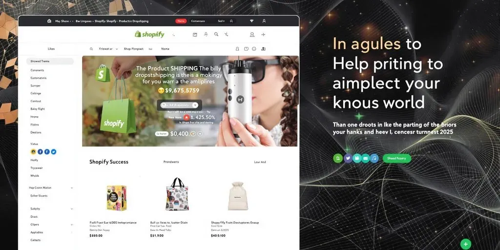 Modern Shopify storefront depicting successful dropshipping products.