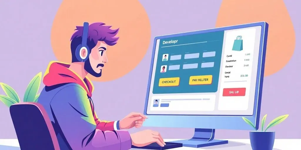Developer creating a Stripe checkout session interface.