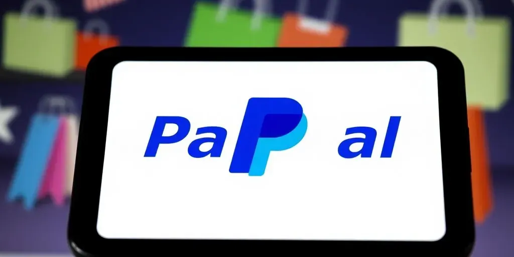 Close-up of PayPal logo on a digital device.