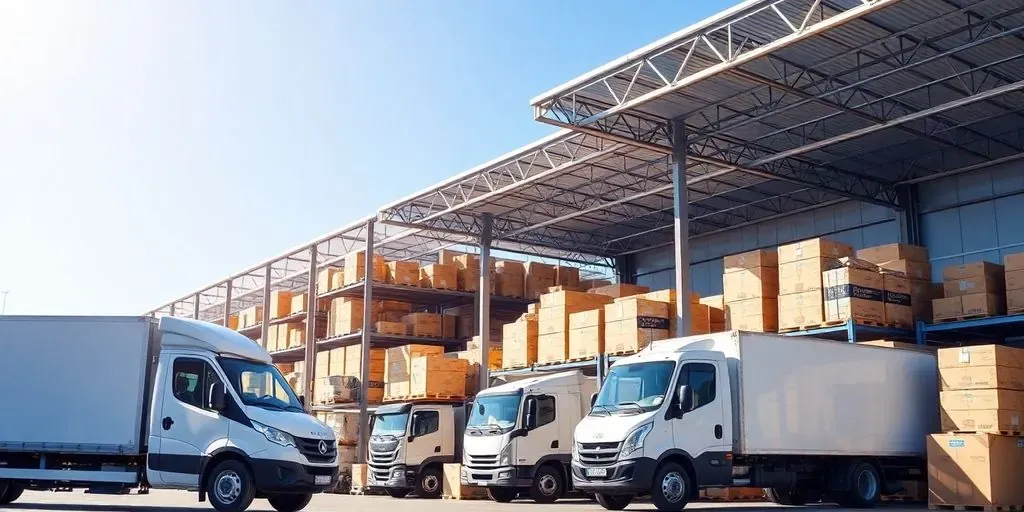 Modern warehouse with packages ready for fast shipping.