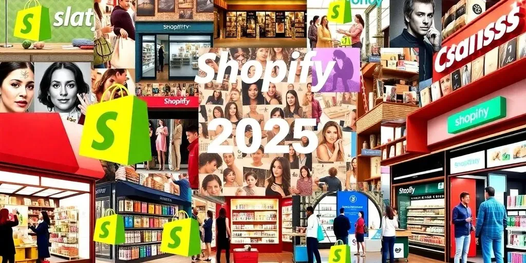 A collage of various Shopify storefronts in the USA.