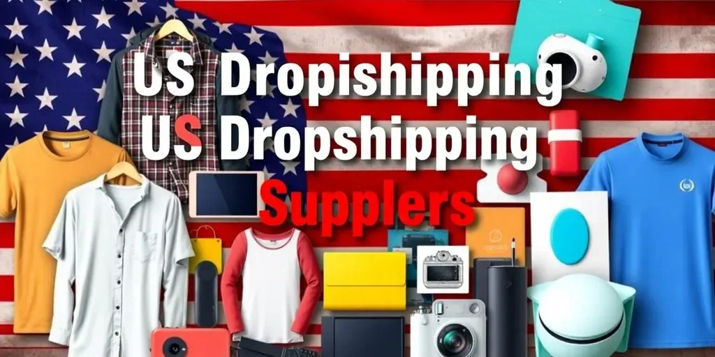 Collage of diverse products from US dropshipping suppliers.