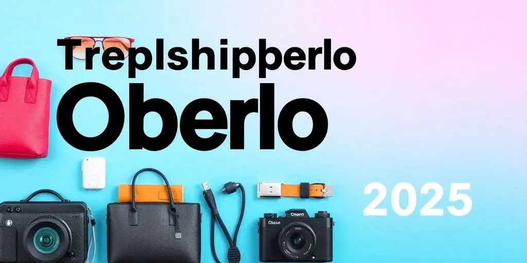 Colorful display of Oberlo products for online sales.