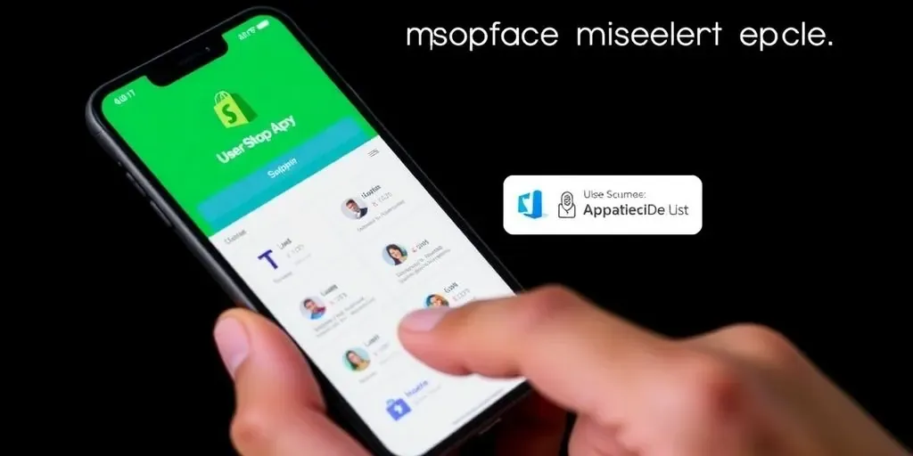 Smartphone showing Shopify app with user-friendly interface.