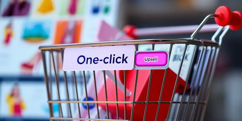 Shopping cart with products and one-click upsell button.