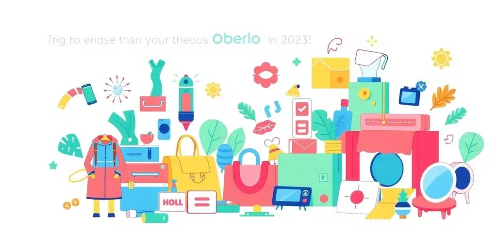 Colorful display of Oberlo products for business growth.