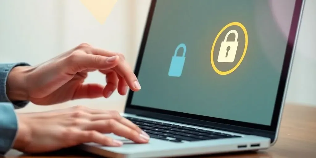 Person logging into Upsell Nation account securely.
