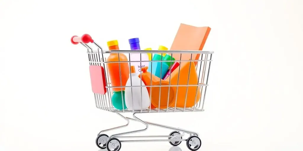 Shopping cart filled with products and customer notes.