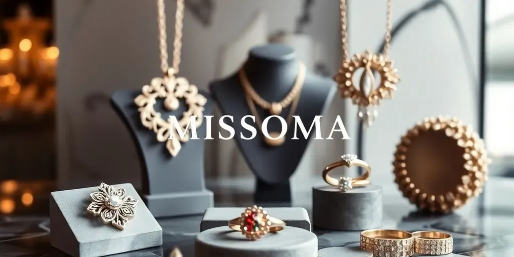 Elegant jewelry pieces from Missoma displayed artistically.