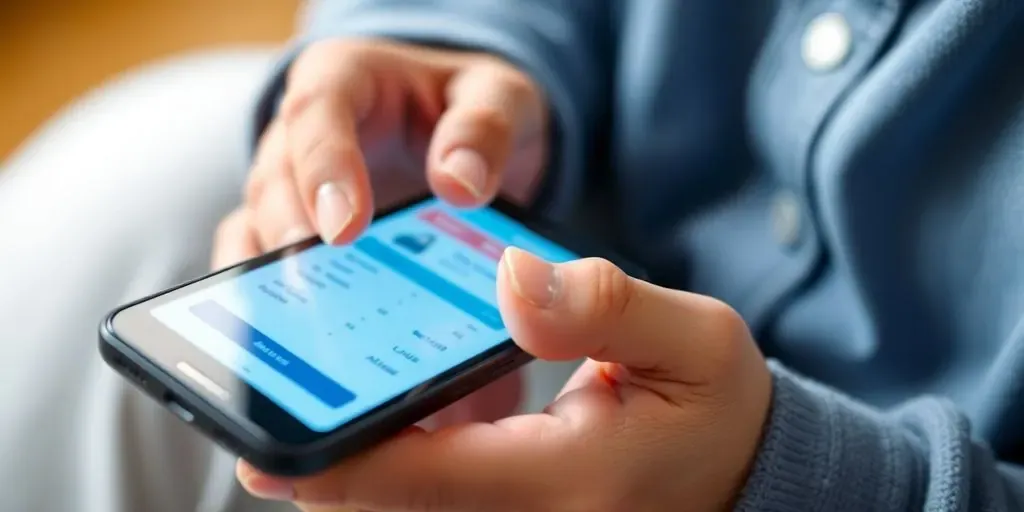 User securely shopping on a mobile app with smartphone.