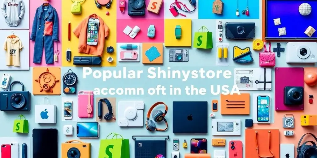 Collage of popular products from Shopify stores in USA.