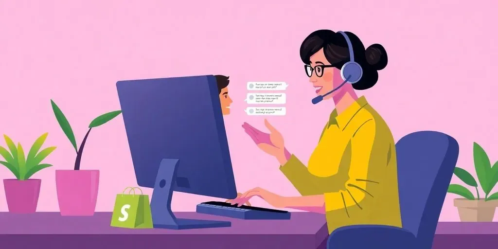 Customer service representative assisting through online chat.