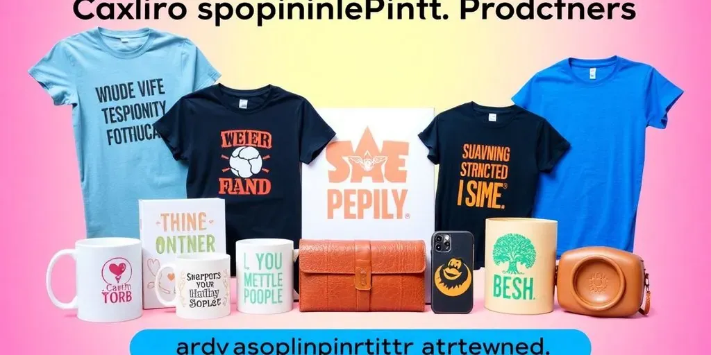 Colorful printed products for dropshipping business success.