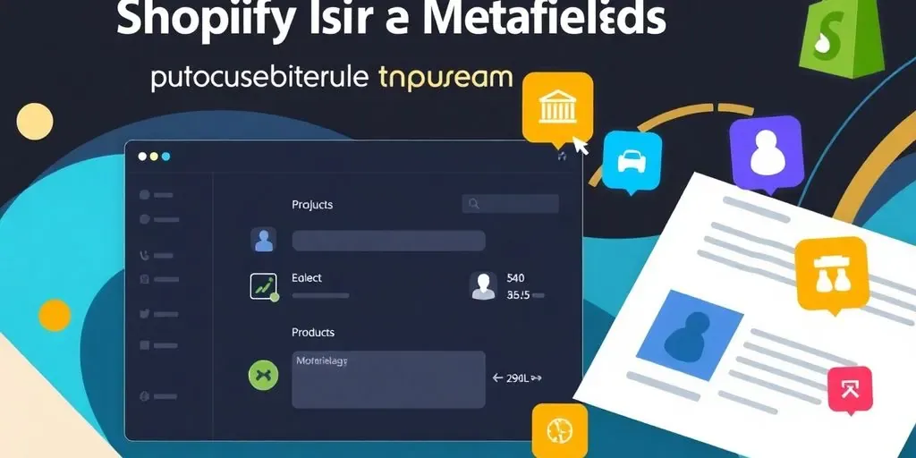 Colorful icons representing Shopify metafields in a modern design.
